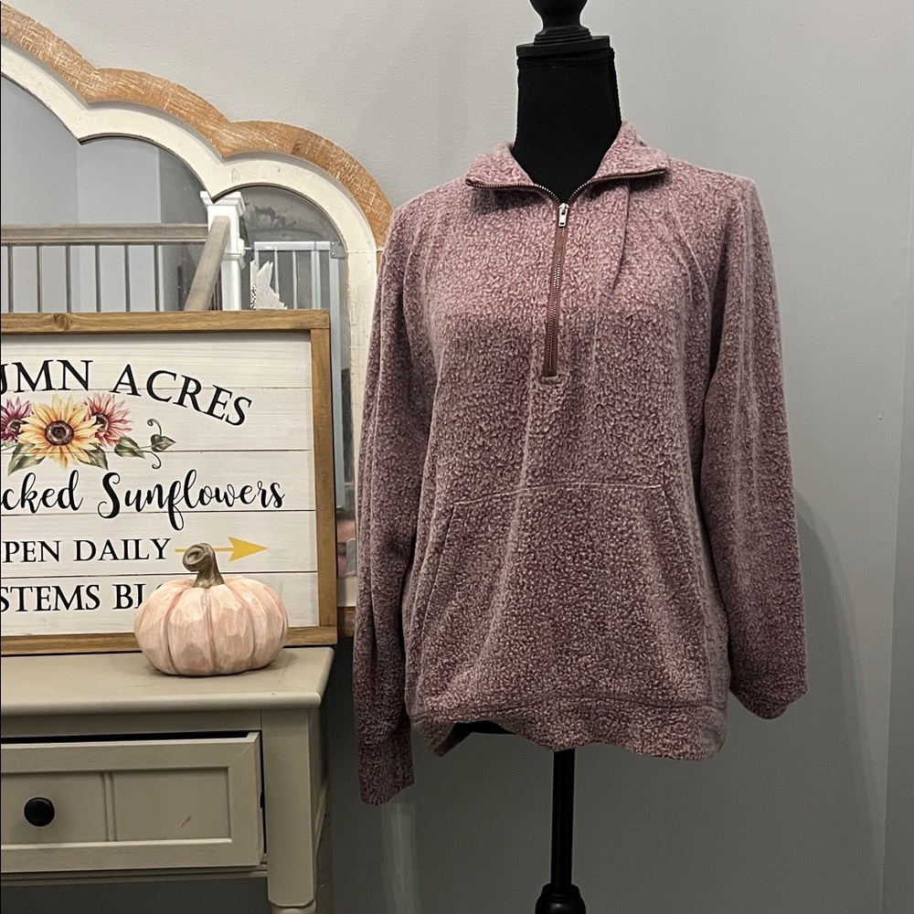 Nine Britton Dusty Rose Quarter-Zip Sweatshirt Stitch Fix